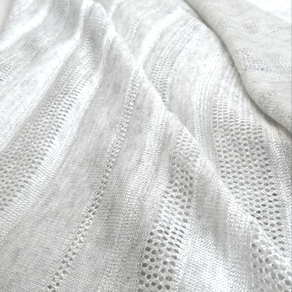 *Relisted* Calvin Klein Wrap/ Poncho Gray & Faint White Stripe Silver Threading - Picture 8 of 15